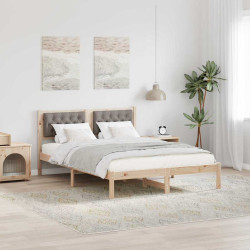Estrutura da cama cinzento-acastanhado 140 x 190 cm
