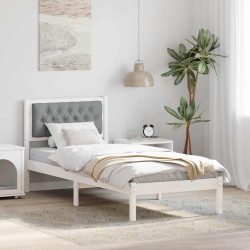 Estrutura da cama com cabeceira cinzento-claro 80 x 200 cm