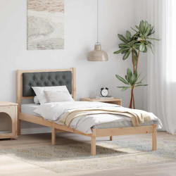 Estrutura da cama com cabeceira cinza escuro 75 x 190 cm