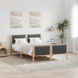 Estrutura da cama cinza escuro 140 x 190 cm tecido