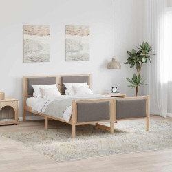 Estrutura da cama cinzento-acastanhado 140 x 190 cm tecido
