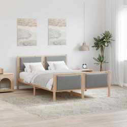 Estrutura da cama cinzento-claro 135 x 190 cm tecido