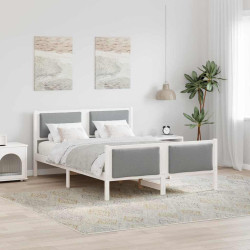 Estrutura da cama cinzento-claro 135 x 190 cm tecido