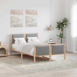 Estrutura da cama cinzento-claro 120 x 190 cm tecido