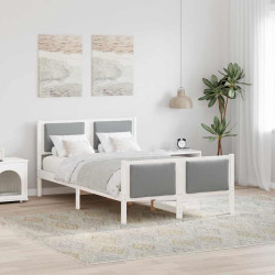 Estrutura da cama cinzento-claro 120 x 190 cm tecido