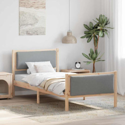 Estrutura da cama cinzento-claro 90 x 200 cm tecido
