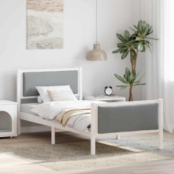 Estrutura da cama cinzento-claro 90 x 200 cm tecido