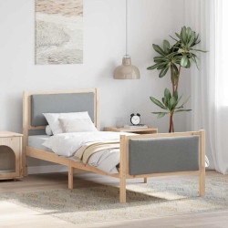 Estrutura da cama cinzento-claro 80 x 200 cm tecido