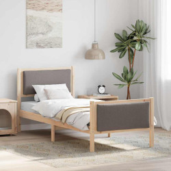 Estrutura da cama cinzento-acastanhado 80 x 200 cm tecido