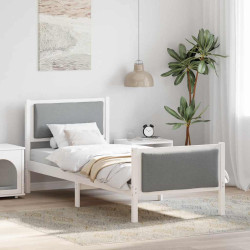 Estrutura da cama cinzento-claro 80 x 200 cm tecido