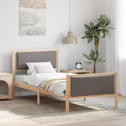 Estrutura da cama cinzento-acastanhado 90 x 190 cm tecido