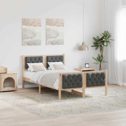 Estrutura da cama com cabeceira cinza escuro 135 x 190 cm