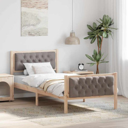 Estrutura da cama cinzento-acastanhado 90 x 200 cm