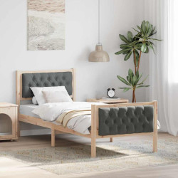 Estrutura da cama com cabeceira cinza escuro 80 x 200 cm