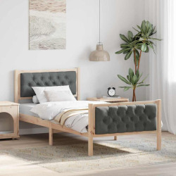 Estrutura da cama com cabeceira cinza escuro 90 x 190 cm