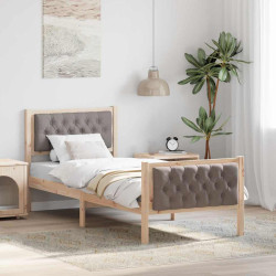 Estrutura da cama cinzento-acastanhado 75 x 190 cm