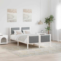 Estrutura da cama branco e cinza claro 120 x 200 cm