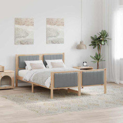 Estrutura da cama marrom e cinza claro 135 x 190 cm