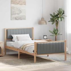 Estrutura da cama marrom e cinza claro 100 x 200 cm