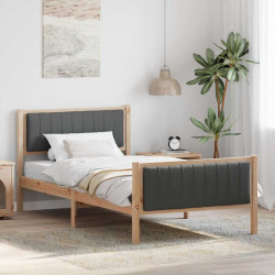 Estrutura da cama castanho e cinzento-escuro 100 x 200 cm