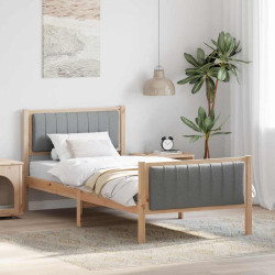 Estrutura da cama marrom e cinza claro 90 x 200 cm