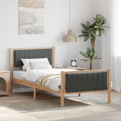 Estrutura da cama castanho e cinzento-escuro 90 x 200 cm