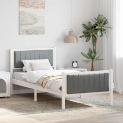 Estrutura da cama branco e cinza claro 90 x 200 cm