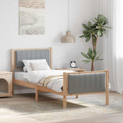 Estrutura da cama marrom e cinza claro 80 x 200 cm