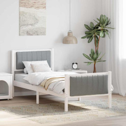 Estrutura da cama branco e cinza claro 80 x 200 cm