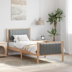 Estrutura da cama marrom e cinza claro 75 x 190 cm