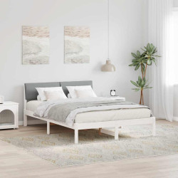 Estrutura da cama branco e cinza claro 150 x 200 cm
