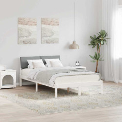 Estrutura da cama branco e cinza claro 120 x 200 cm