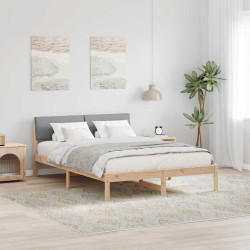 Estrutura da cama marrom e cinza claro 140 x 190 cm
