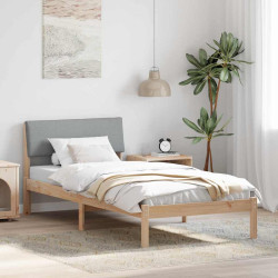 Estrutura da cama marrom e cinza claro 100 x 200 cm