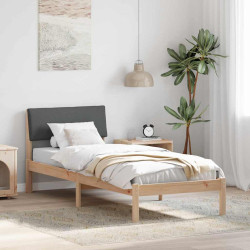 Estrutura da cama castanho e cinzento-escuro 80 x 200 cm