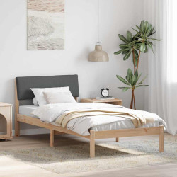 Estrutura da cama castanho e cinzento-escuro 90 x 190 cm