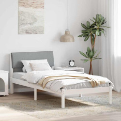 Estrutura da cama branco e cinza claro 90 x 190 cm