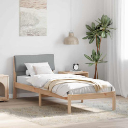 Estrutura da cama marrom e cinza claro 75 x 190 cm