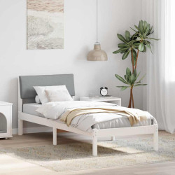 Estrutura da cama branco e cinza claro 75 x 190 cm