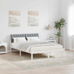 Estrutura da cama branco e cinza claro 160 x 200 cm