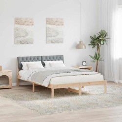 Estrutura da cama marrom e cinza claro 140 x 200 cm