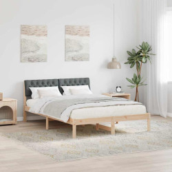 Estrutura da cama castanho e cinzento-escuro 140 x 200 cm