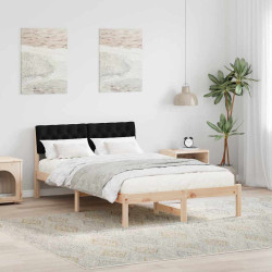 Estrutura da cama com cabeceira castanho e preto 120 x 200 cm