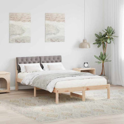 Estrutura da cama com cabeceira marrom e taupe 120 x 200 cm