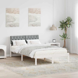 Estrutura da cama branco e cinza claro 120 x 200 cm