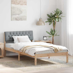 Estrutura da cama marrom e cinza claro 100 x 200 cm