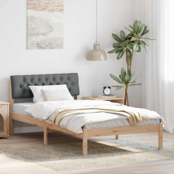 Estrutura da cama castanho e cinzento-escuro 100 x 200 cm