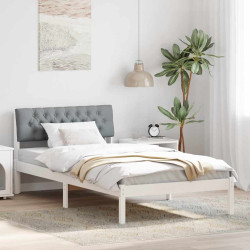 Estrutura da cama branco e cinza claro 100 x 200 cm