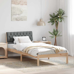 Estrutura da cama castanho e cinzento-escuro 90 x 200 cm