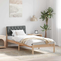 Estrutura da cama castanho e cinzento-escuro 80 x 200 cm